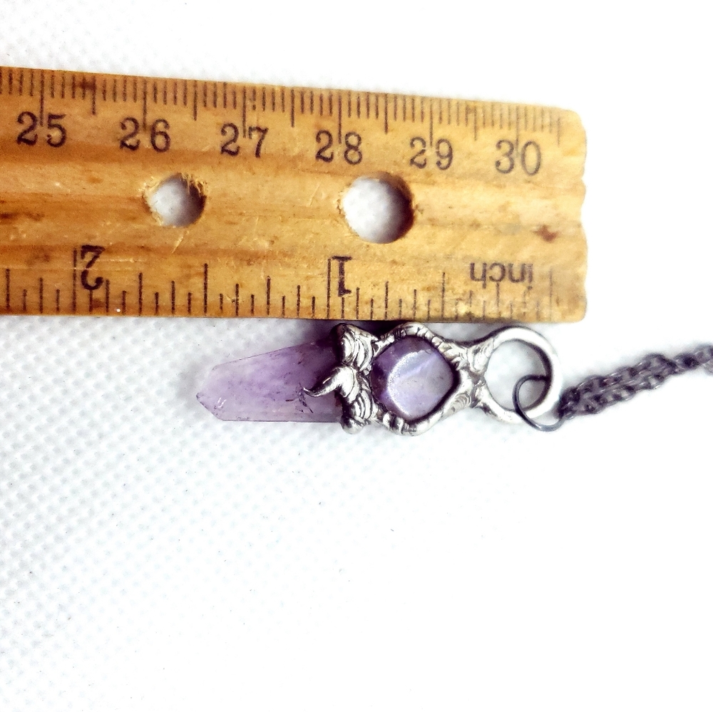 Charoite and amethsyt Crystal Necklace Handmade Jewelry Gothic style - Picture 13 of 13